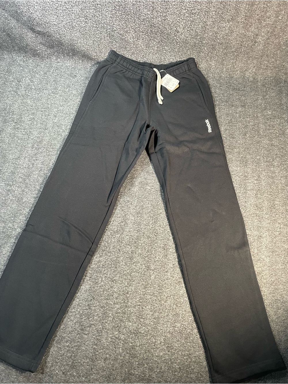 Reebok Men's Black Jogger Pants S Activewear Gym AA4542 Drawstring Training